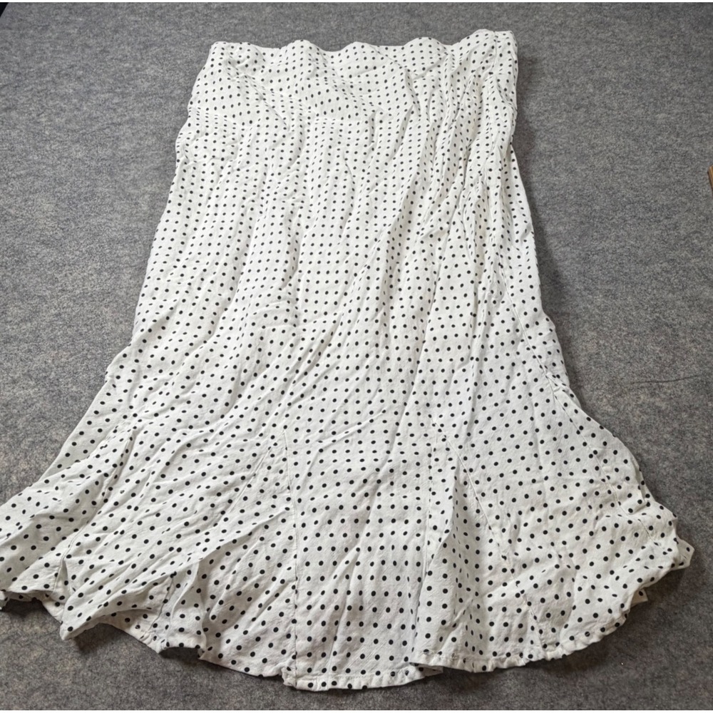 Kate Spade New York for Target White Black Polka Dot Midi Skirt Large
